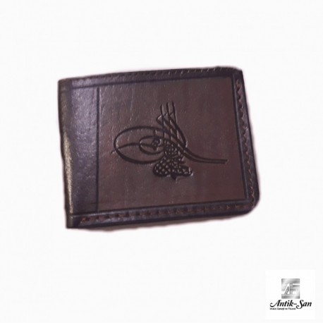 Osmanlı Tuğralı Deri Cüzdan