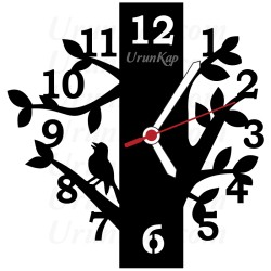 Ağaç Tasarımlı Saat