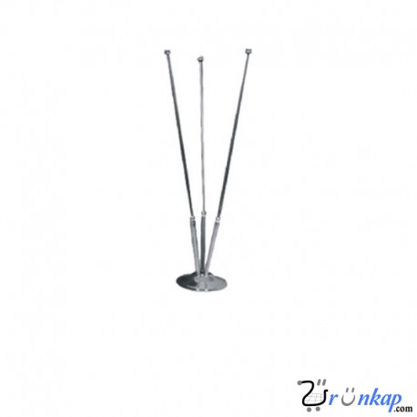 Üçlü Krom Masa Üzeri Bayrak Direği